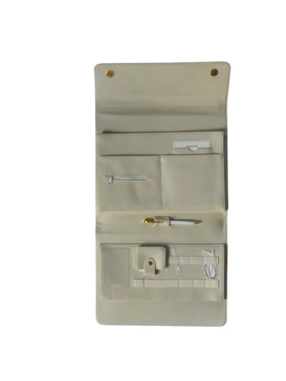 Indigo AC Tech Ivory Travel Document Holder Portfolio Organizer Passport Case Pe